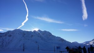 Ecombelles - Lever de soleil sur Arc 2000, l'Aiguille Rouge et l'Aiguille Grive